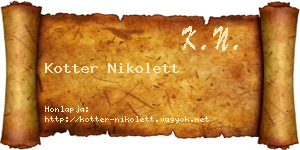Kotter Nikolett névjegykártya